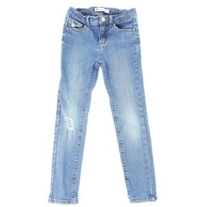 Celerity Pink Super Skinny Girls Jeans Size 6X Blue Distressed Stretch Denim